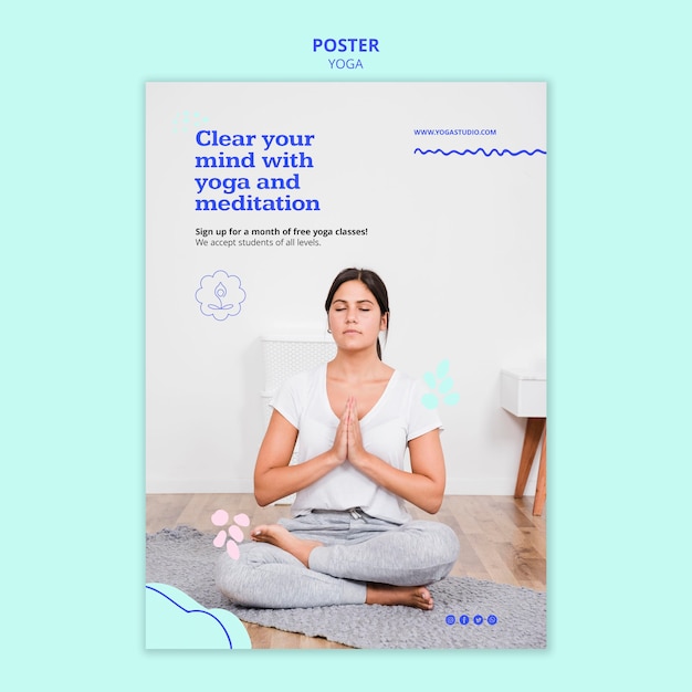 Modello di annuncio yoga flyer