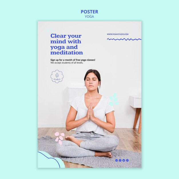 Modello di annuncio yoga flyer