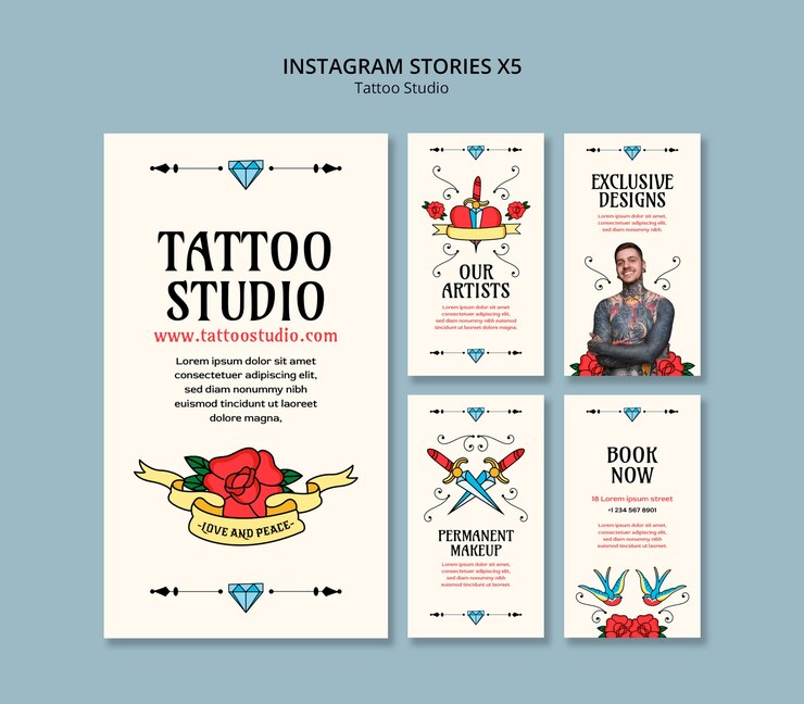 PSD gratuito modello di artista del tatuaggio