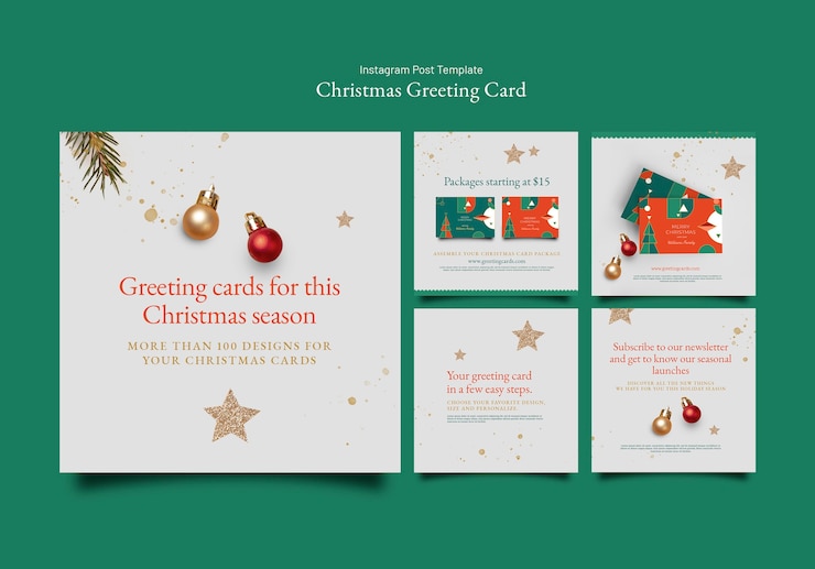 PSD gratuito modello di auguri di natale design piatto