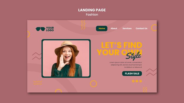 Modello di azienda di moda pagina di destinazione