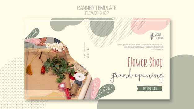 Modello di bandiera del negozio di fiori