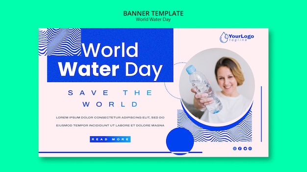 Modello di bandiera giornata mondiale dell&#39;acqua