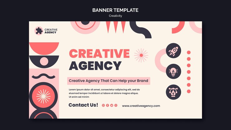 PSD gratuito modello di banner agenzia di creatività