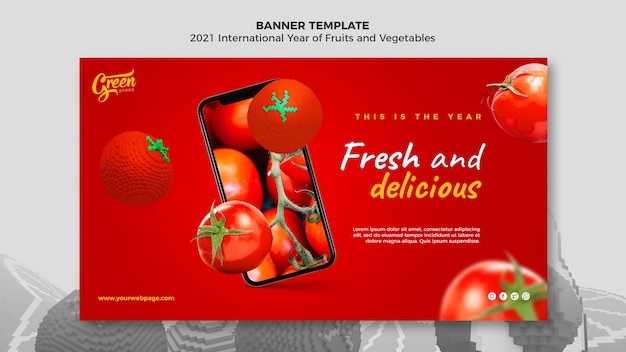 Modello di banner anno di frutta e verdura