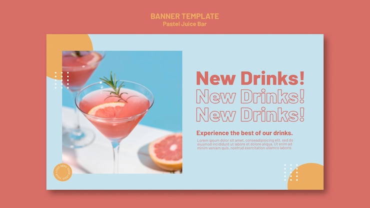 PSD gratuito modello di banner bar succhi