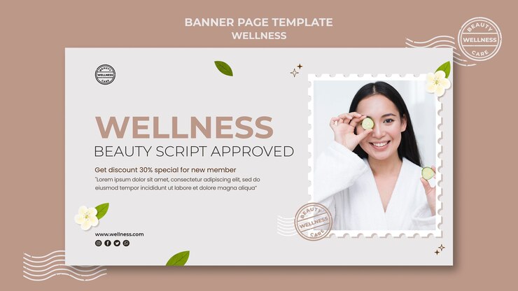 PSD gratuito modello di banner benessere con foto