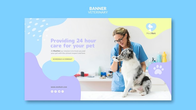 Modello di banner clinica veterinaria
