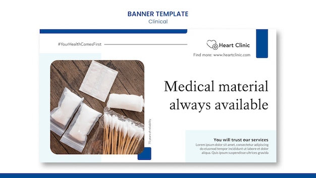 Modello di banner clinico con foto