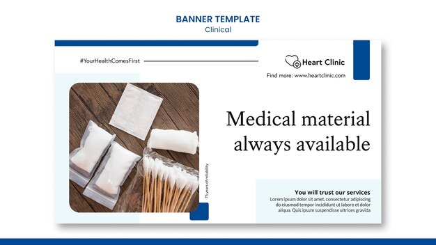 Modello di banner clinico con foto