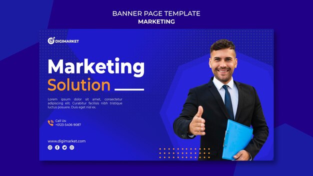 Modello di banner commerciale di marketing