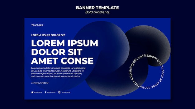 Modello di banner con sfumature in grassetto