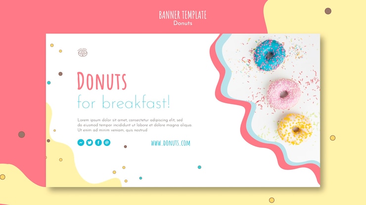 PSD gratuito modello di banner concetto ciambella
