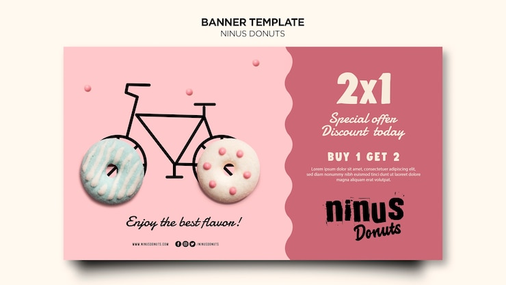 PSD gratuito modello di banner concetto di ciambelle