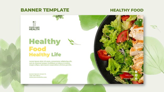 Modello di banner concetto di cibo sano