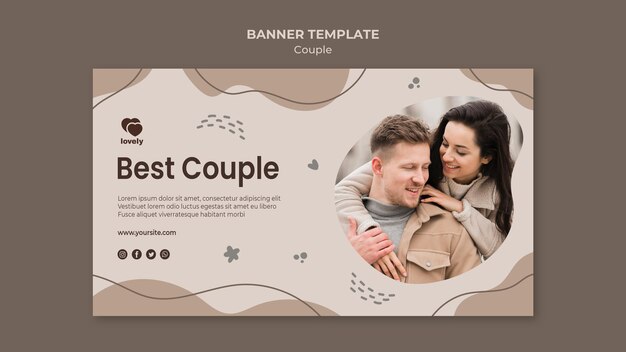 Modello di banner concetto di coppia