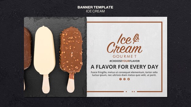 Modello di banner concetto di gelato