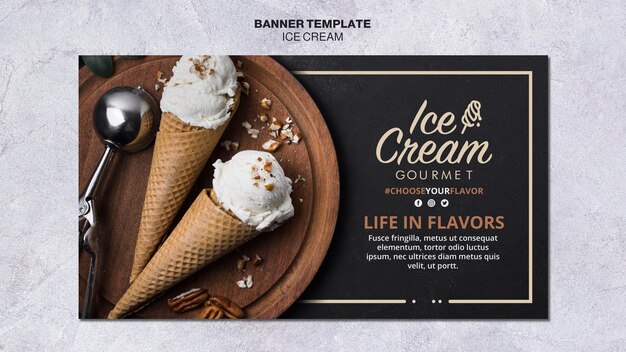 Modello di banner concetto di gelato