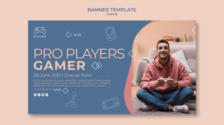 PSD gratuito modello di banner concetto di gioco