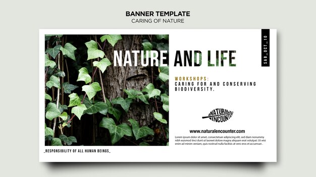 Modello di banner concetto di natura