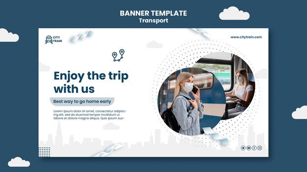 Modello di banner concetto di trasporto