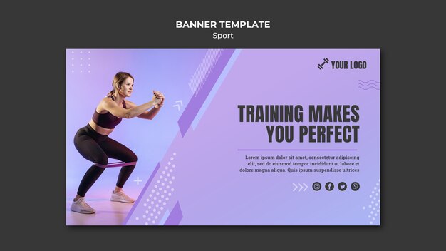 Modello di banner concetto sport