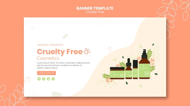 Modello di banner cruelty free prodotti