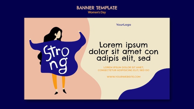 Modello di banner del giorno delle donne
