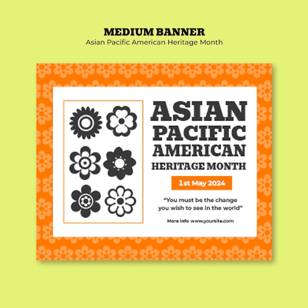 modello di banner del mese del patrimonio asiatico-pacifico americano