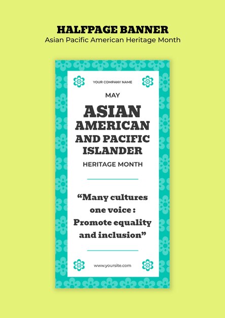 modello di banner del mese del patrimonio asiatico-pacifico americano