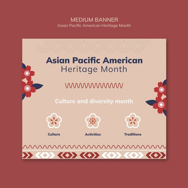 modello di banner del mese del patrimonio asiatico-pacifico americano