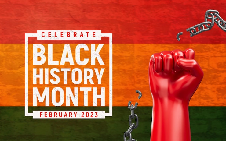 PSD gratuito modello di banner del mese della storia nera con mano e catena spezzata