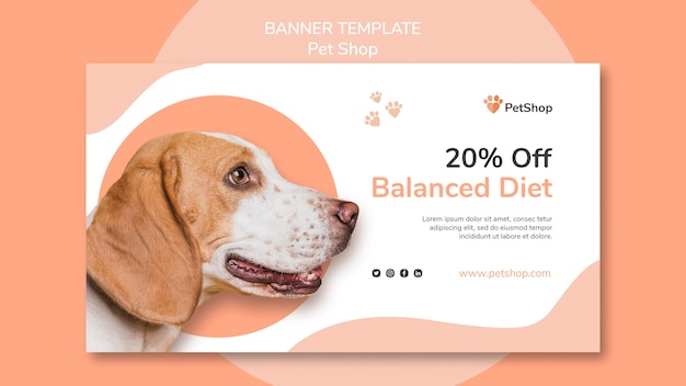Modello di banner del negozio di animali