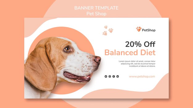 Modello di banner del negozio di animali