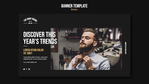 Modello di banner del negozio di barbiere