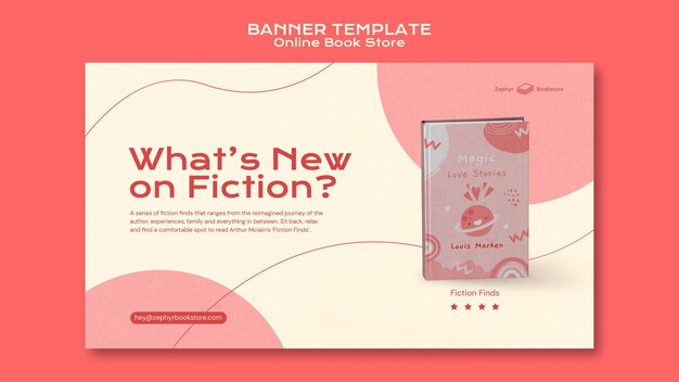 Modello di banner del negozio di libri online