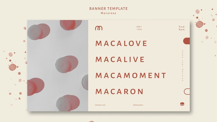 PSD gratuito modello di banner del negozio di macarons
