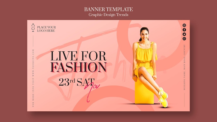 PSD gratuito modello di banner del negozio di moda