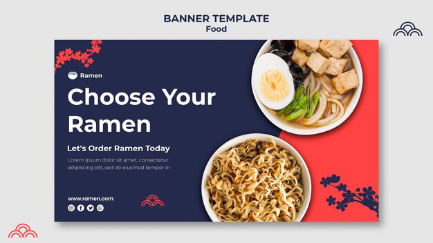 Modello di banner delizioso ramen