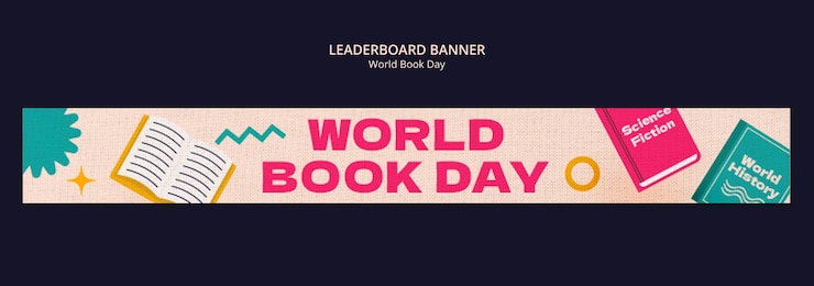 PSD gratuito modello di banner della classifica della celebrazione della giornata mondiale del libro