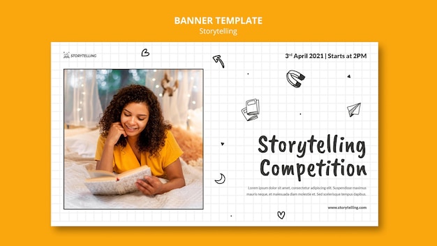 Modello di banner della comunità di storytelling
