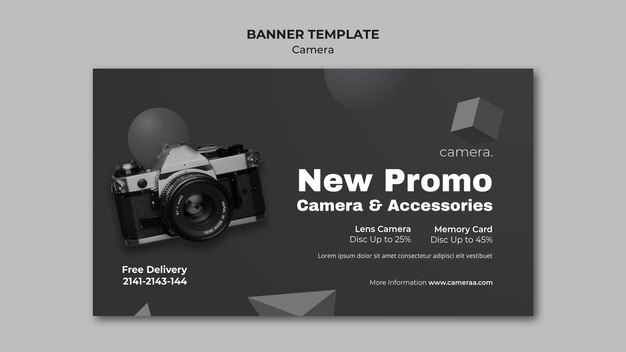 Modello di banner della fotocamera