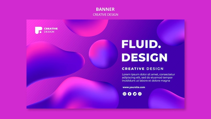 PSD gratuito modello di banner design fluido