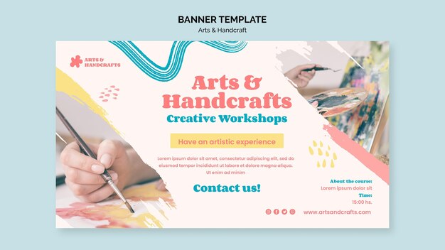 Modello di banner di arte e artigianato