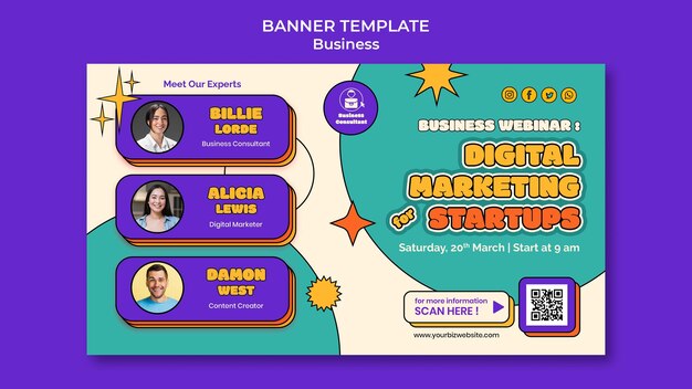 Modello di banner di avvio del marketing digitale