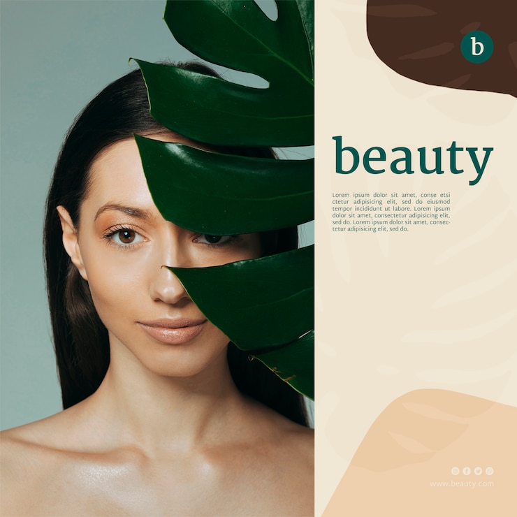 PSD gratuito modello di banner di bellezza con una donna
