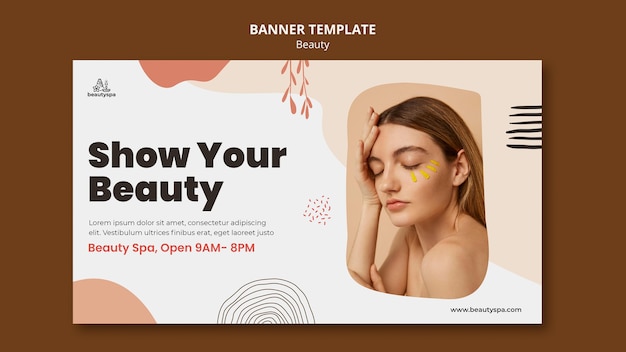 Modello di banner di bellezza e naturale