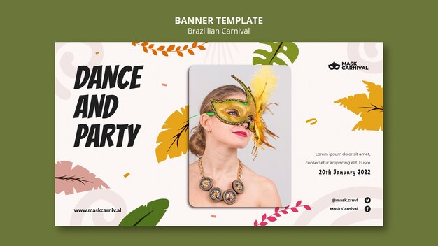 Modello di banner di carnevale brasiliano