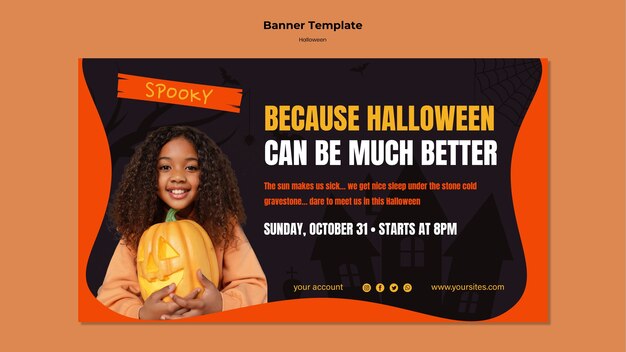Modello di banner di cibo di Halloween