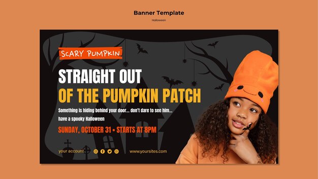Modello di banner di cibo di Halloween